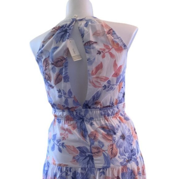 NWT JAPNA | Sleeveless Open-Back Halter Floral Maxi Dress | Sz M - Picture 6 of 10